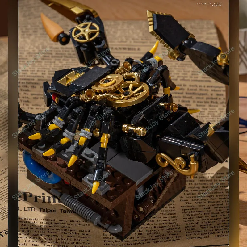 JD014 468 قطعة مجموعة بناء العقرب الميكانيكية نموذج سلسلة الحشرات كتل مجمعة مشروع الجذعية التعليمية هدية للأطفال والكبار