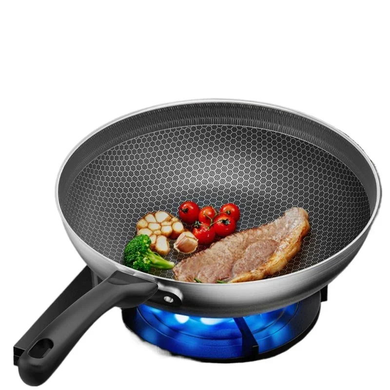 

32cm Frying Pan,Stainless Steel Skillet Nonstick Fry Pans Chefs Pans Wok Pan for Gas Electric Induction Ceramic Stoves