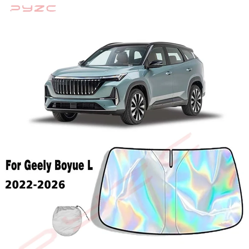 Para Geely Boyue L 2022-2026: Protetor Solar para Para-brisa Dianteiro, Quebra-sol Automotivo, Proteção UV para Interior do Carro