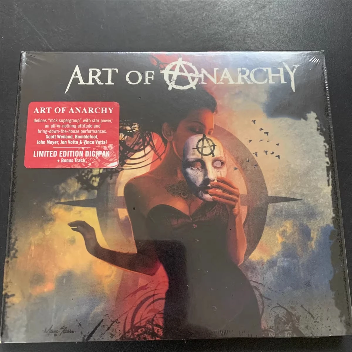 แผ่นซีดีเพลง Rock Art of Noise ของเจฟฟ์ สก็อตต์ โซโต อัลบั้ม Art Of Anarchy ดนตรี Black Rain แผ่นเสียงสำหรับคอสเพลย์ เครื่องเล่นวอล์คแมน เพลงประกอบภาพยนตร์ในรถยนต์ กล่องของขวัญ