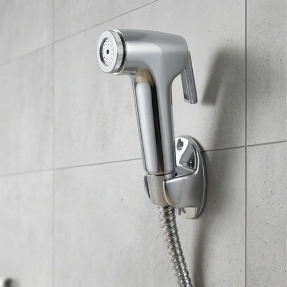 Silver Bidet Sprayer Set Chrome Bidet for shattaf Douche Spray Hygienic Toilet Shower Head With 1.5m Hose Bathroom Accessories