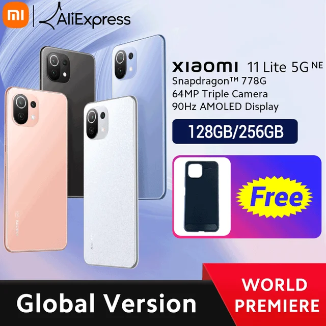 【World Premiere】Global Version Xiaomi 11 Lite 5G NE 128GB/256GB Snapdragon  778G Octa Core 64MP Camera 90Hz Display