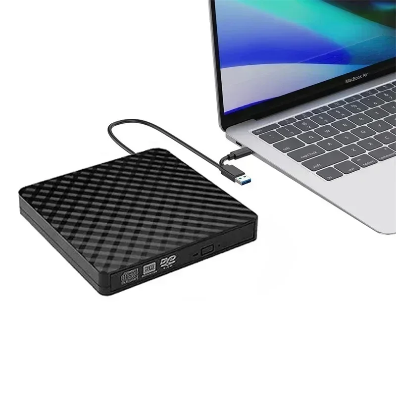 

2в1 USB3.0 TypeC Тонкий внешний DVD RW записывающее устройство для компакт-дисков, записывающее устройство, оптические приводы для ноутбуков, ПК, DVD-записи