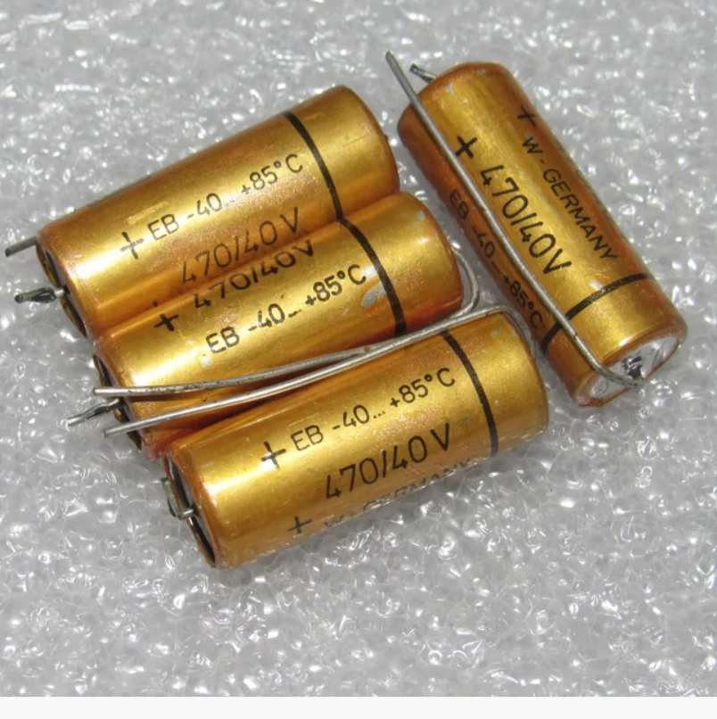 

4 шт./лот, оригинальный ROE 40 В 470 мкФ, аудио, прямая вилка, золотой монтаж, медный штифтовый фильтр, алюминиевый электролитический конденсатор, объем 12*32 мм