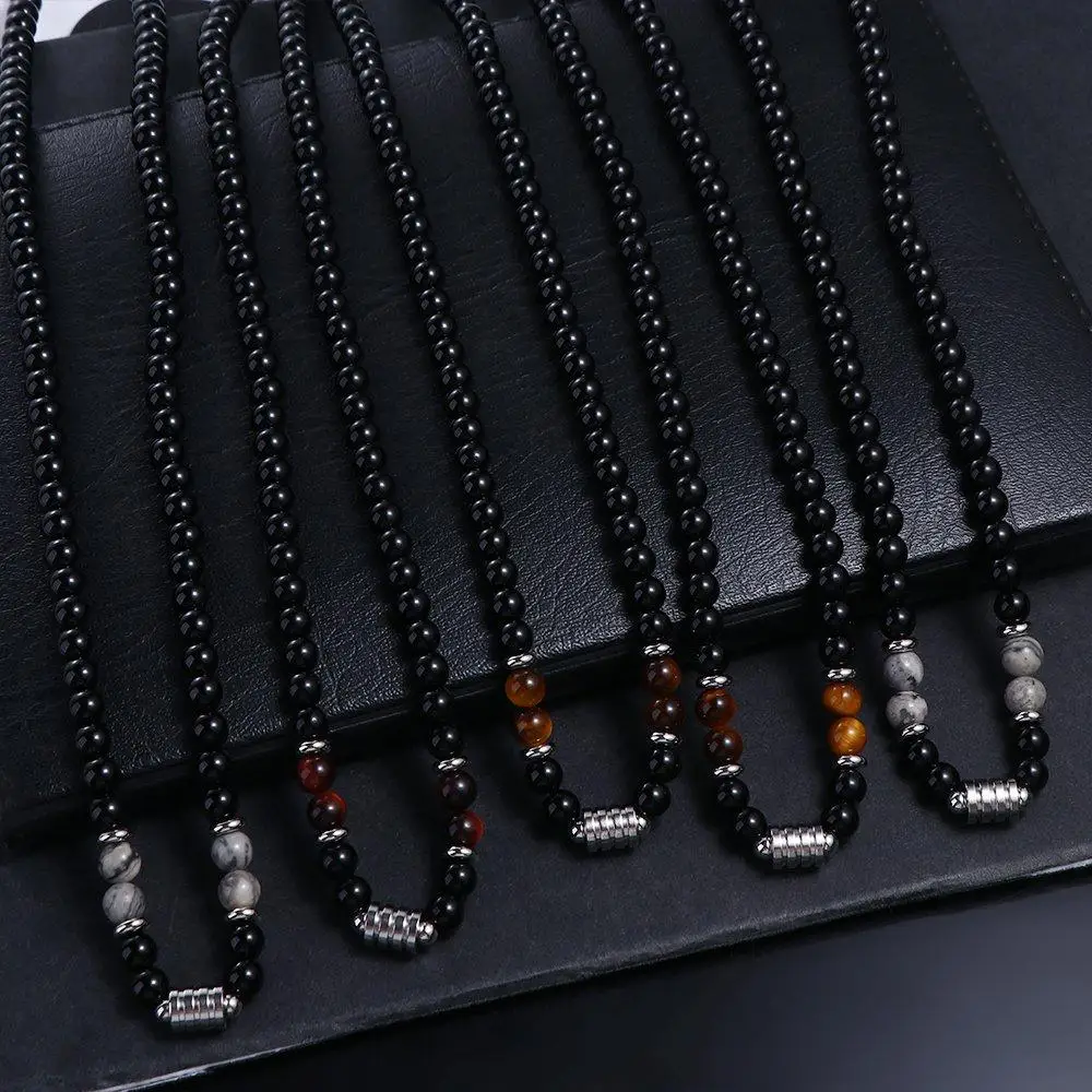 Beaded Stainless Steel Fashion Simple Clothing Accessories Fashion Jewelry Girl Gift Personality Necklace Men Bead Necklace