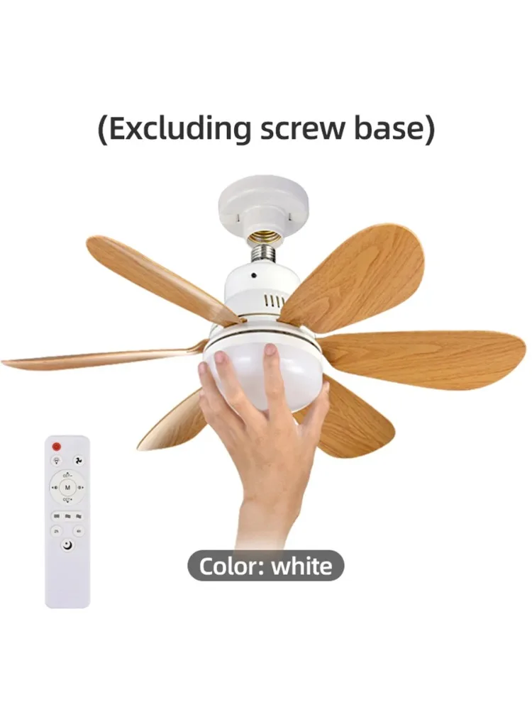 Lampe de ventilateur à Grain de bois avec télécommande, adaptée au salon, à l'étude, au ventilateur de plafond à usage domestique, 6 pales