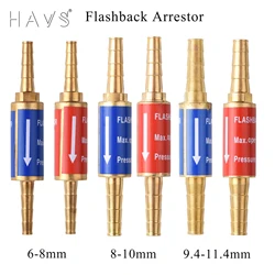 Oxygen Propane Acetylene Flashback Arrestor Check Safety Valve Fit 6mm 8mm 10mm Cutting Torch Hose Flame Buster