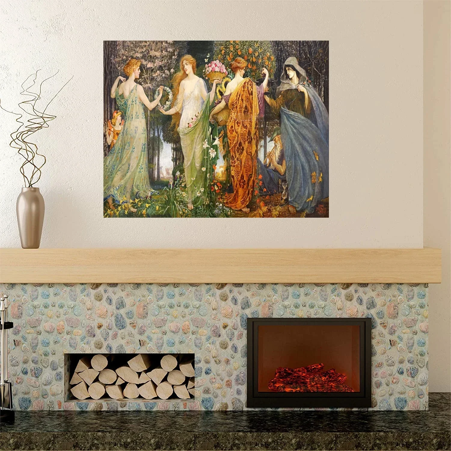 Riders Of Sidhe Print Poster A Masque For The Four Seasons Personify Spring Summer Autumn Winter Canvas Wall Art For Home Decor