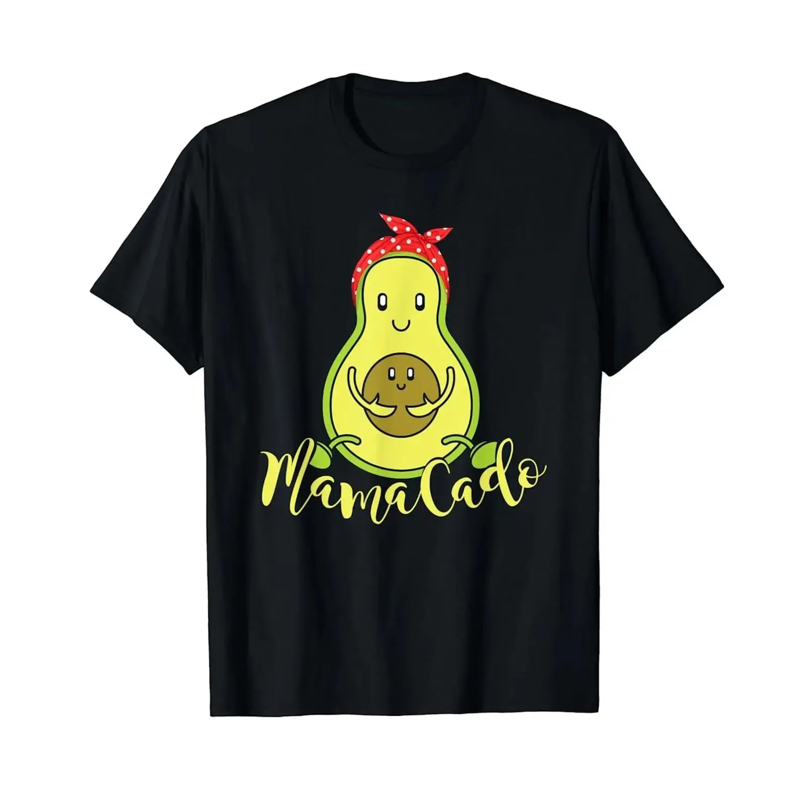 Camiseta de algodón 100% vintage lavada con estampado de semilla de aguacate Mamacado para el Día de la Madre, cómoda y transpirable para uso diario.
