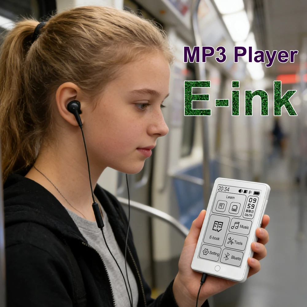 

2026 Mini E-ink MP3 Player Famue Bluetooth 5.4 FLAC/APE lossless hifi Touch screen voice reacorder No Blue light Eye-Friendly