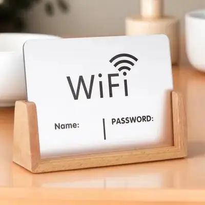 

Guest Wifi Password Sign Room Essentials Display Code Small Desk Board for Guests