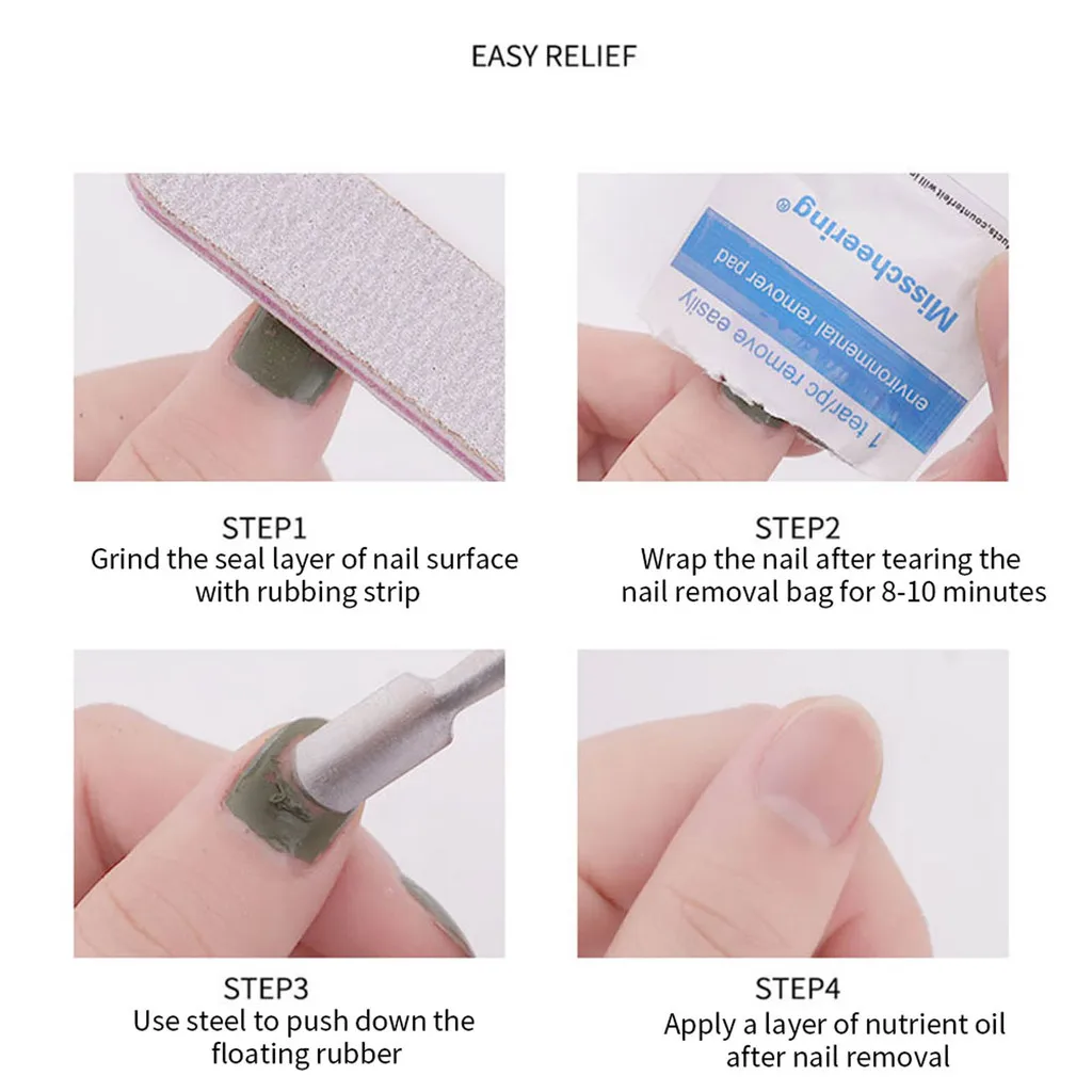 50/100/200개 네일 아트 클리너 젤 폴리쉬 리무버 물티슈 종이 패드 매니큐어 클렌저 네일 아트 UV 젤 리무버 도구 세트