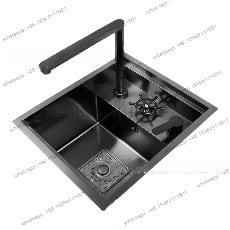 

Invisible Sink Kitchen Small Single Slot Nano S304 Stainless Steel Bar Middle Island West Kitchen