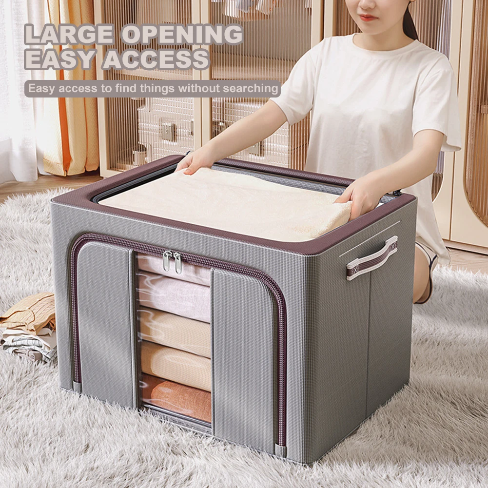 

Large Capacity Storage Case Large Opening And Color Clash Oxford Fabric Storage Bin For Storage