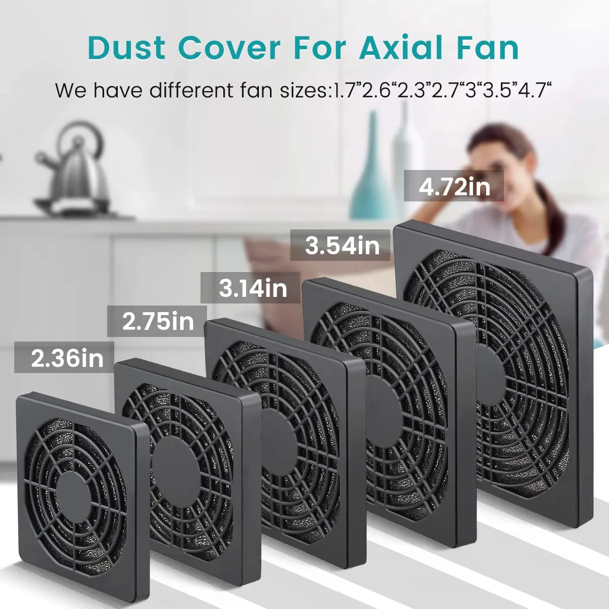 

4Pcs 3-in-1 Plastic Dustproof Fan Grill Protector Cover 80 90 120 150 172 200 220mm for Computer Case Fan