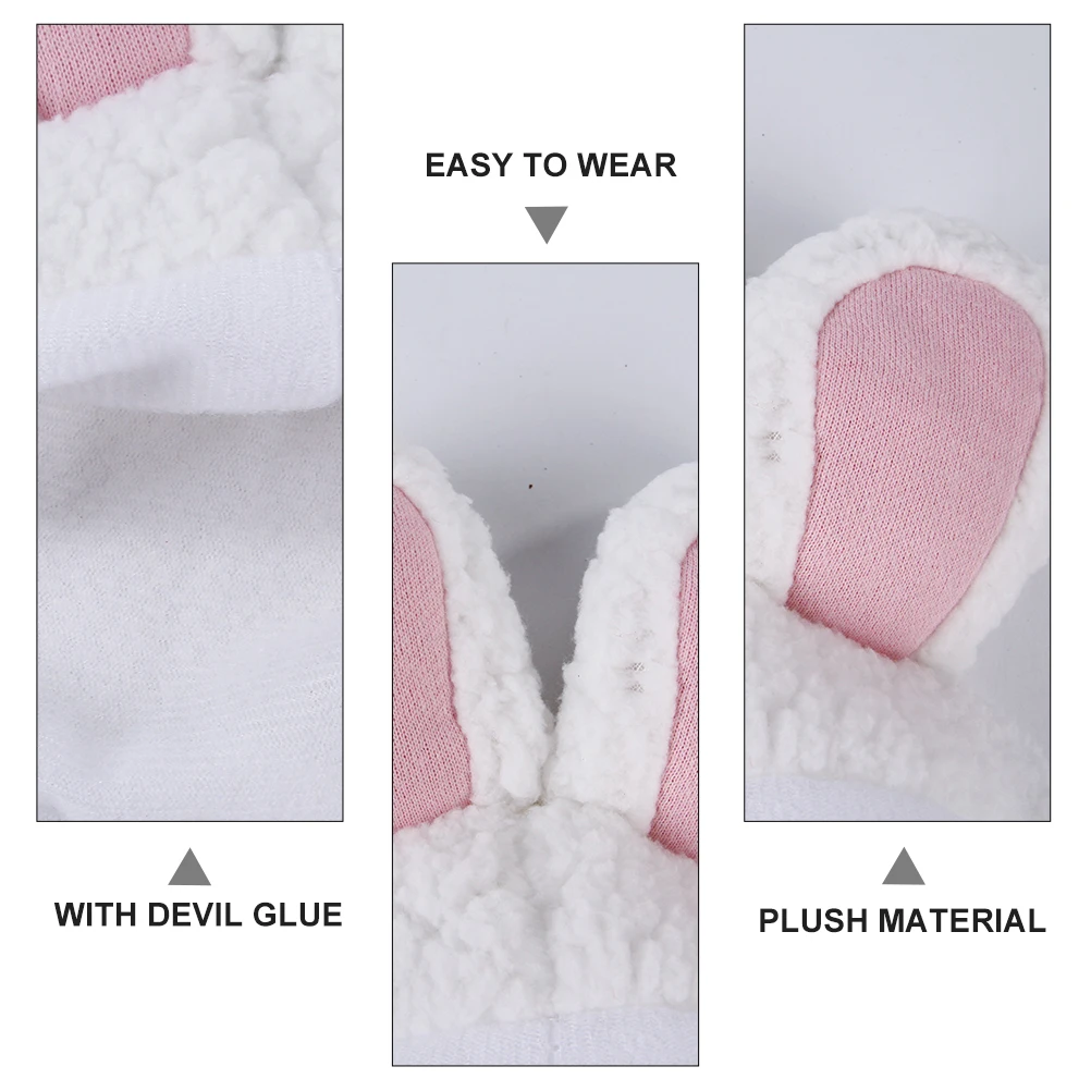 

Rabbit Ear Hat Cat Bunny Ears Winter Accessories Hats Kitten Pink for Cats Has