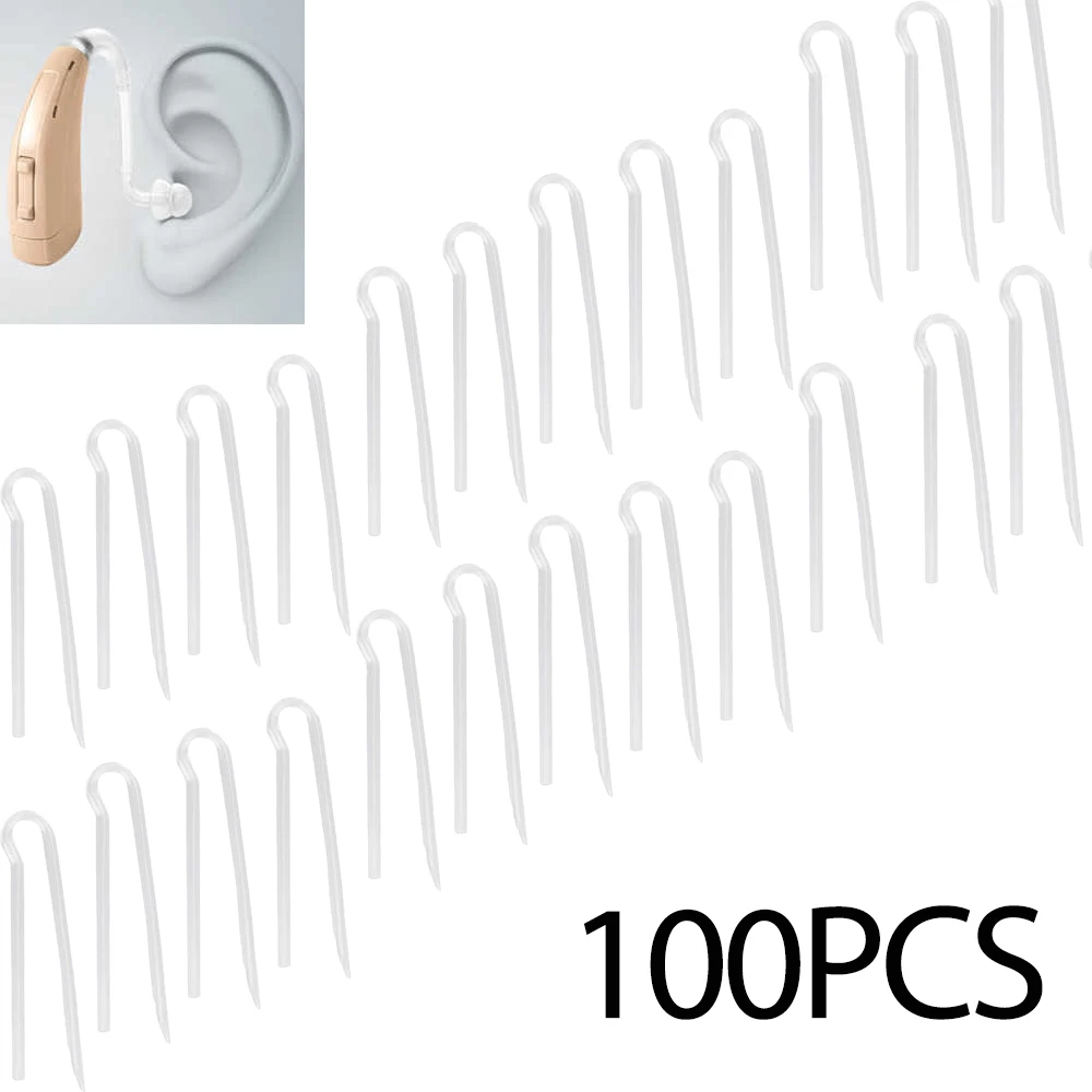 100pcs Hearing Aid Tubes Type R BTE Earmold Hearing Aid Tubing Replacement Preformed Flexible Hearing Aid Tubing Accessories