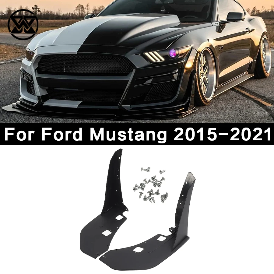 

For Ford Mustang GT500 Style 2015-2021 Front Bumper Lip Corner Spoiler Winglet Splitters Carbon Fiber