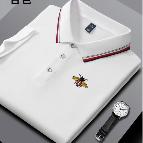 Polo de manga corta informal de negocios para hombre nuevo bordado, Top moderno, transpirable, cómodo y versátil