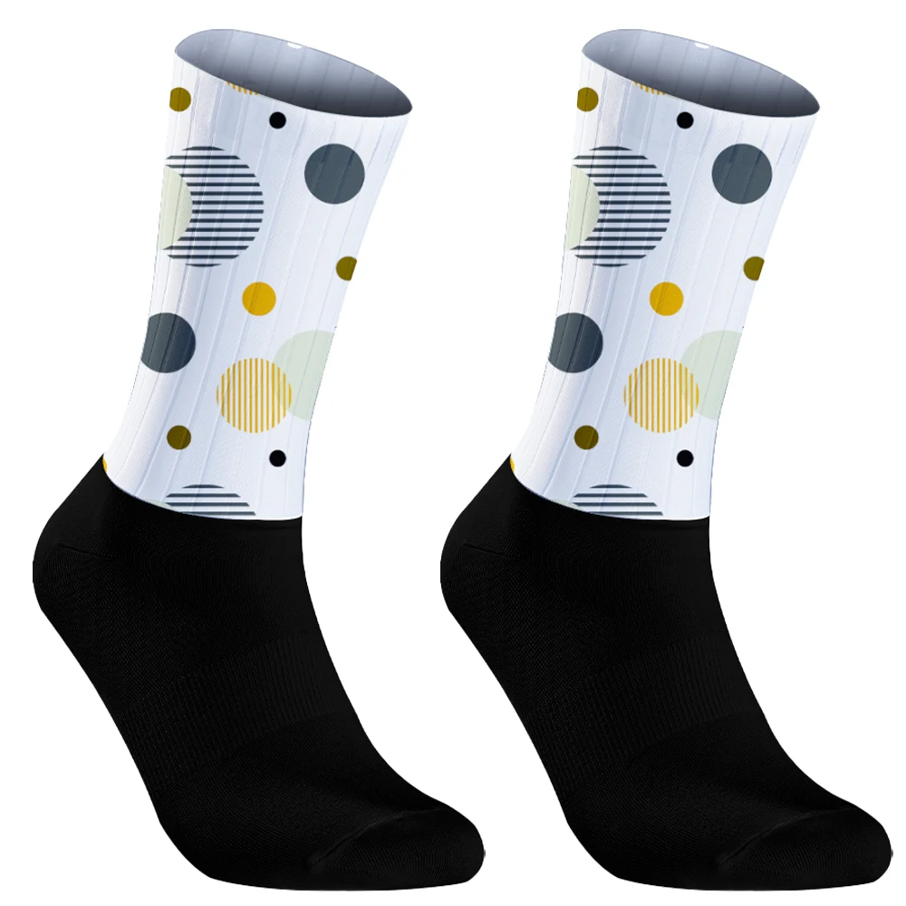 Chaussettes de sport d'été en silicone non ald, motif de style, chaussettes de course professionnelles, chaussettes de vélo en plein air, 2024