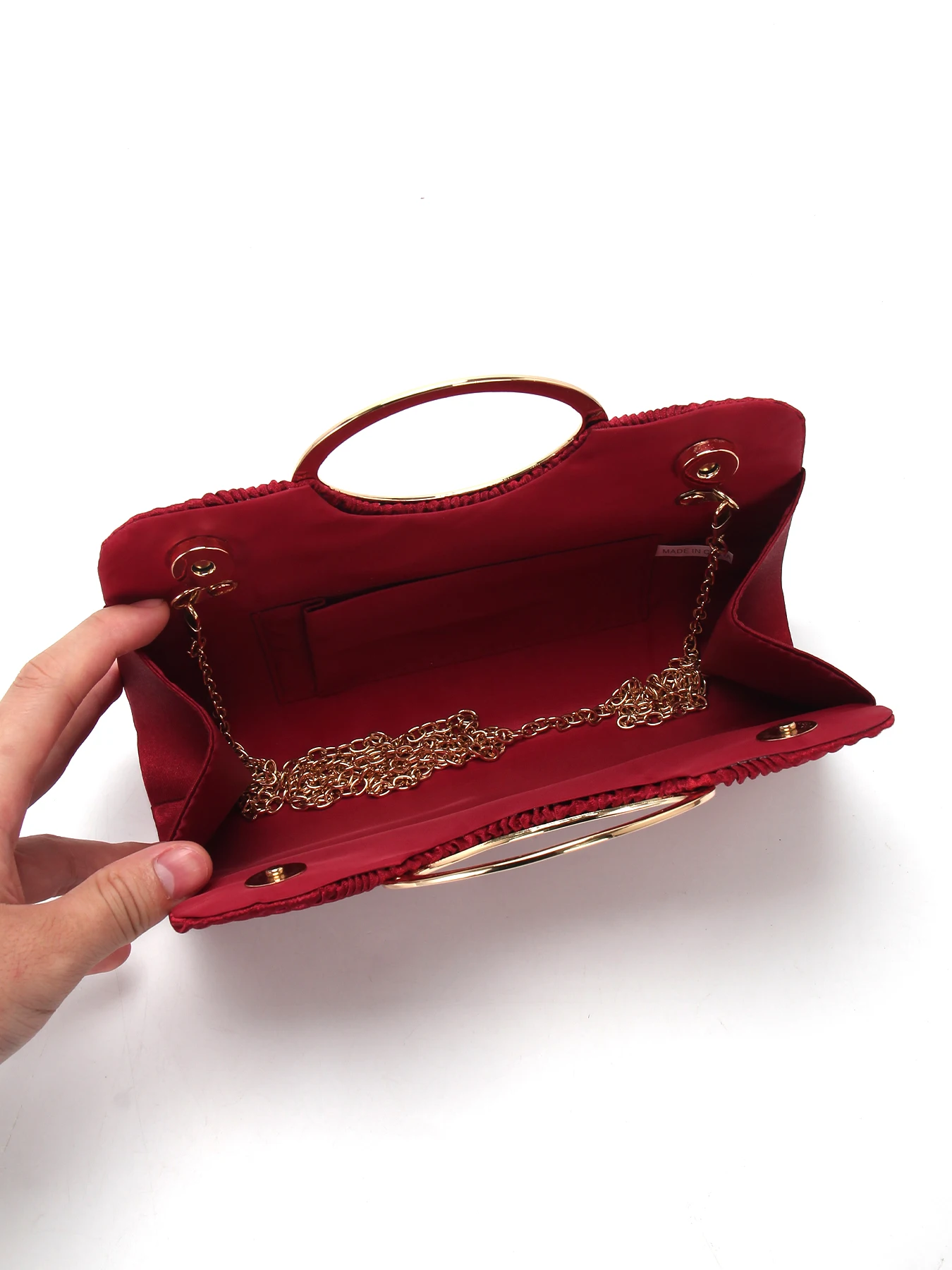 Pleated Diamond Encrusted Ladies Evening Bag,Round Metal Diamond Encrusted Clutch Pleated Handbag,Wedding Chain Crossbody Bag