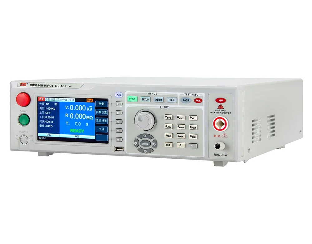 

RK9910B Programmable Withstand Voltage Tester AC 0.05 up to 5KV Electric Current AC 0.001mA-10mA Accuracy Class 2 percent
