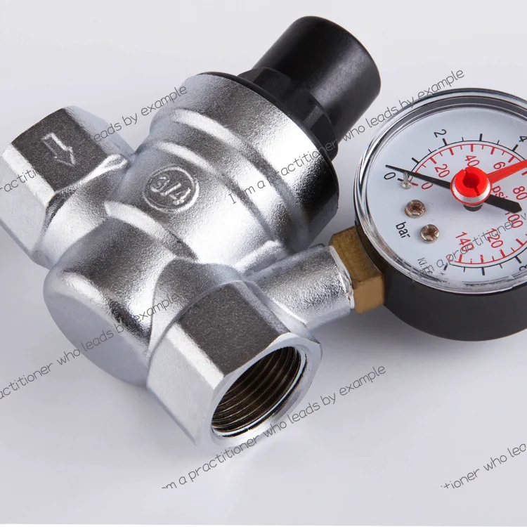 Brass chrome plated pressure reducing valve with meter community building water pressure regulating valve pressure relief valve