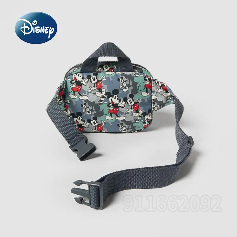 Nuevo bolso de cintura para niños de Mickey de Disney, bolso de pecho bonito de dibujos animados para niños, bolso cruzado de moda de alta calidad de gran capacidad