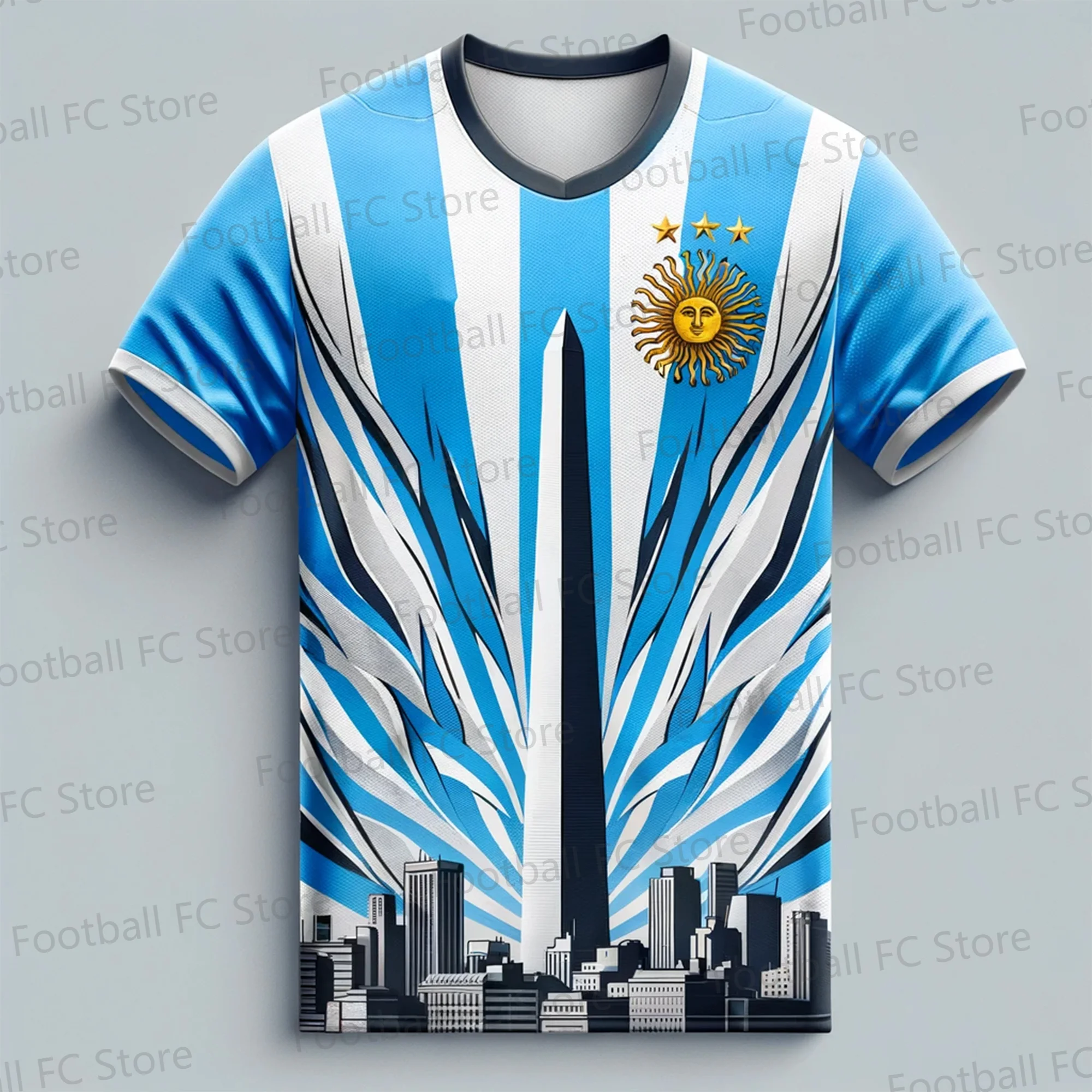 Obelisk Of Buenos Aires Soccer Jersey Kit Adults and Kids, Unique Culture Messi Special Design Edition Football Kit, New Arrival