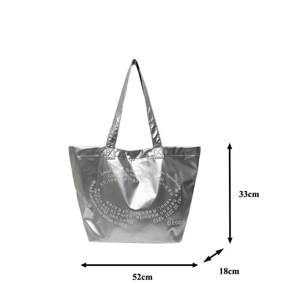 Y2K Women's Bag 2023 Trend Shoulder Bag Large Eco Bag Shopper Korean Tote Bag Luxury Designer Hand Bag Big Silver Handbags Book