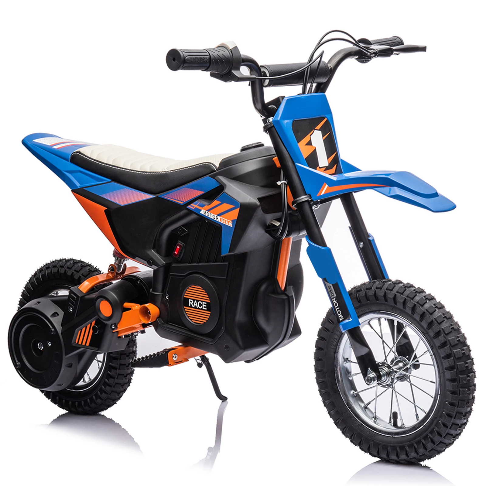 24V 7ah Kids Ride on Motorcycle 13.6MPH Fast Speed Electric Battery-Powered Off-Road Motocross with 250W Strong Motor Chain-Driv