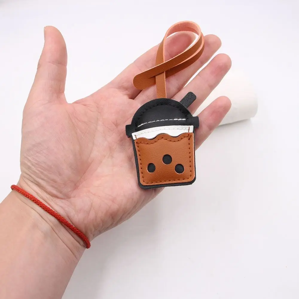 جميل بو الجلود شماعات اللؤلؤ الحليب فنجان شاي قلادة سيارة كيرينغ موضة بولي Keychain المفاتيح الكرتون الإبداعية حقيبة قلادة النساء