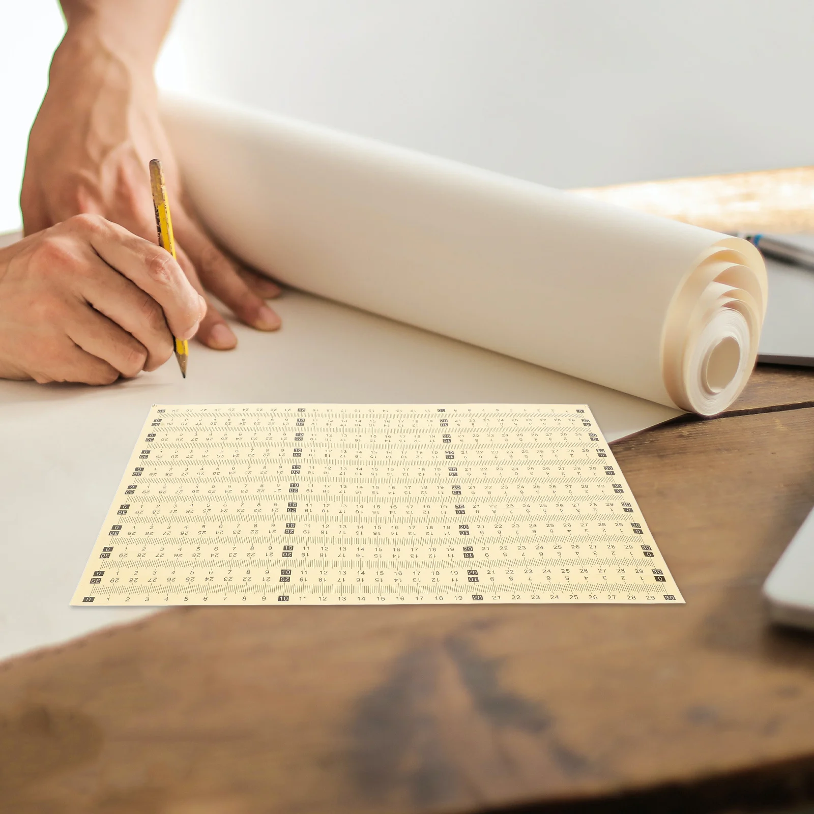 

20pcs Scale Ruler Stickers Self-Adhesive Measuring Tape For Sewing Table Workbench Woodworking Tool Labeling Ruler Strip Decal