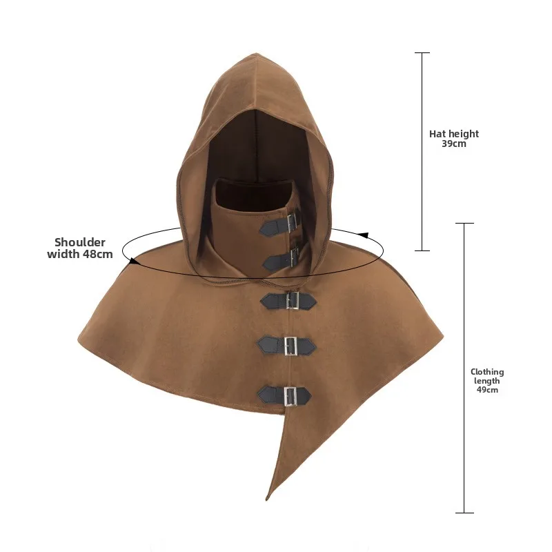 رداء راهب القرون الوسطى، عادة الراهب، عباءة المعالج، سترات الكاهن، أزياء تنكرية، زي المسرح، رأس بقلنسوة للهالوين #3