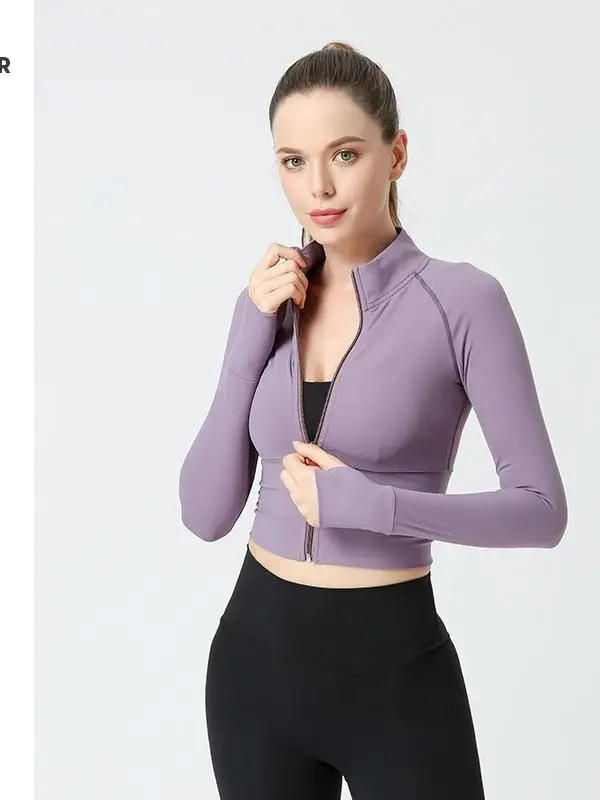 vetements-de-yoga-en-nylon-pour-femmes-haut-a-manches-longues-zippe-printemps-automne-effet-amincissant-maintien-du-ventre-veste-de-sport-pour-la-course-et-le-fitness