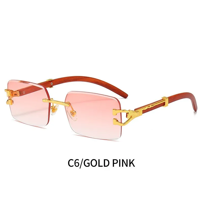 Lunettes de Soleil Mode Sans Cadre Carré Bonbon Couleur UV400 Lunettes de Soleil Mode Sans Cadre Carré Bonbon Couleur UV400