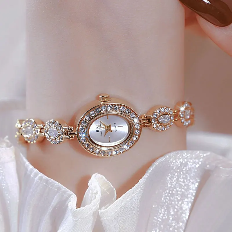 Reloj de lujo de estilo palaciego para mujer, pulsera exquisita y elegante con diamantes de agua arcoíris de colores ovalados, regalo, 2024