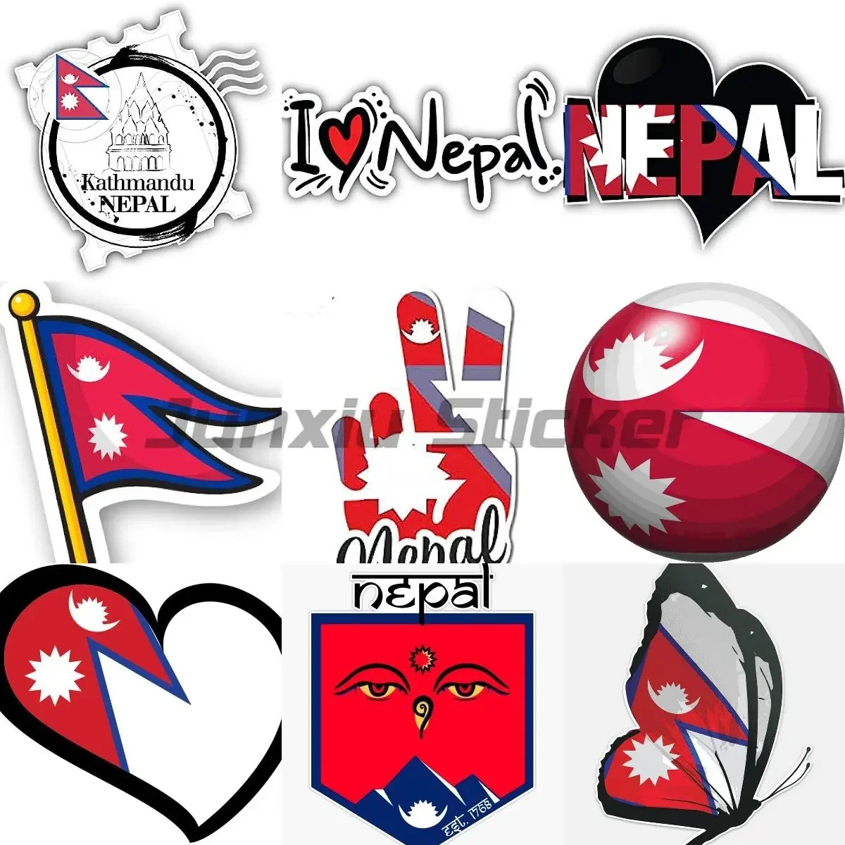 

Stickers Nepal Flag Truck Car Motorcycle Wrap Laptop Window Decal Map Sticker Car Vinyl Sticker customizable