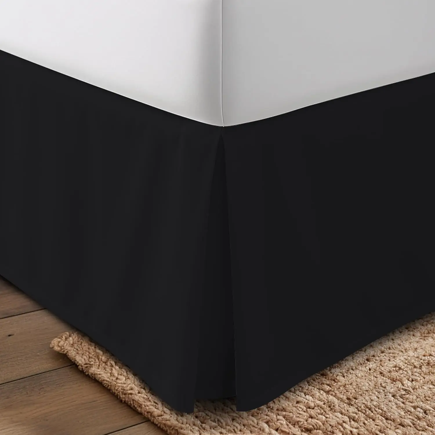 

King Bed Skirt - Soft Quadruple Pleated Ruffle - Easy Fit With 16 H Tailored Drop - Hotel Quality, Shrinkage And Fade Resistant
