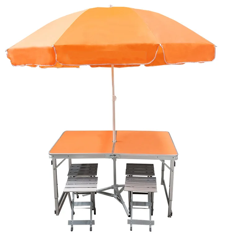 F2CZ outdoor advertising exhibition table folding table picnic push desk and chair set portable stall