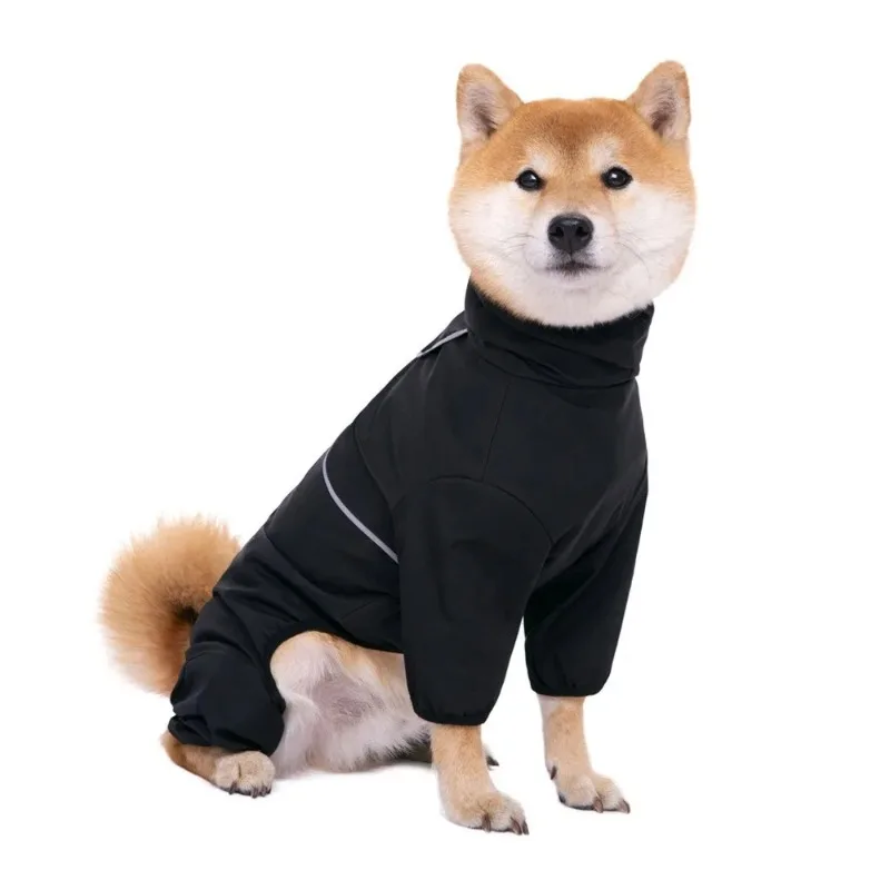 Dog Rain Suit Reflective, Adjustable Waterproof Pet Jumpsuit, Breathable Rain Clothing for Dogs