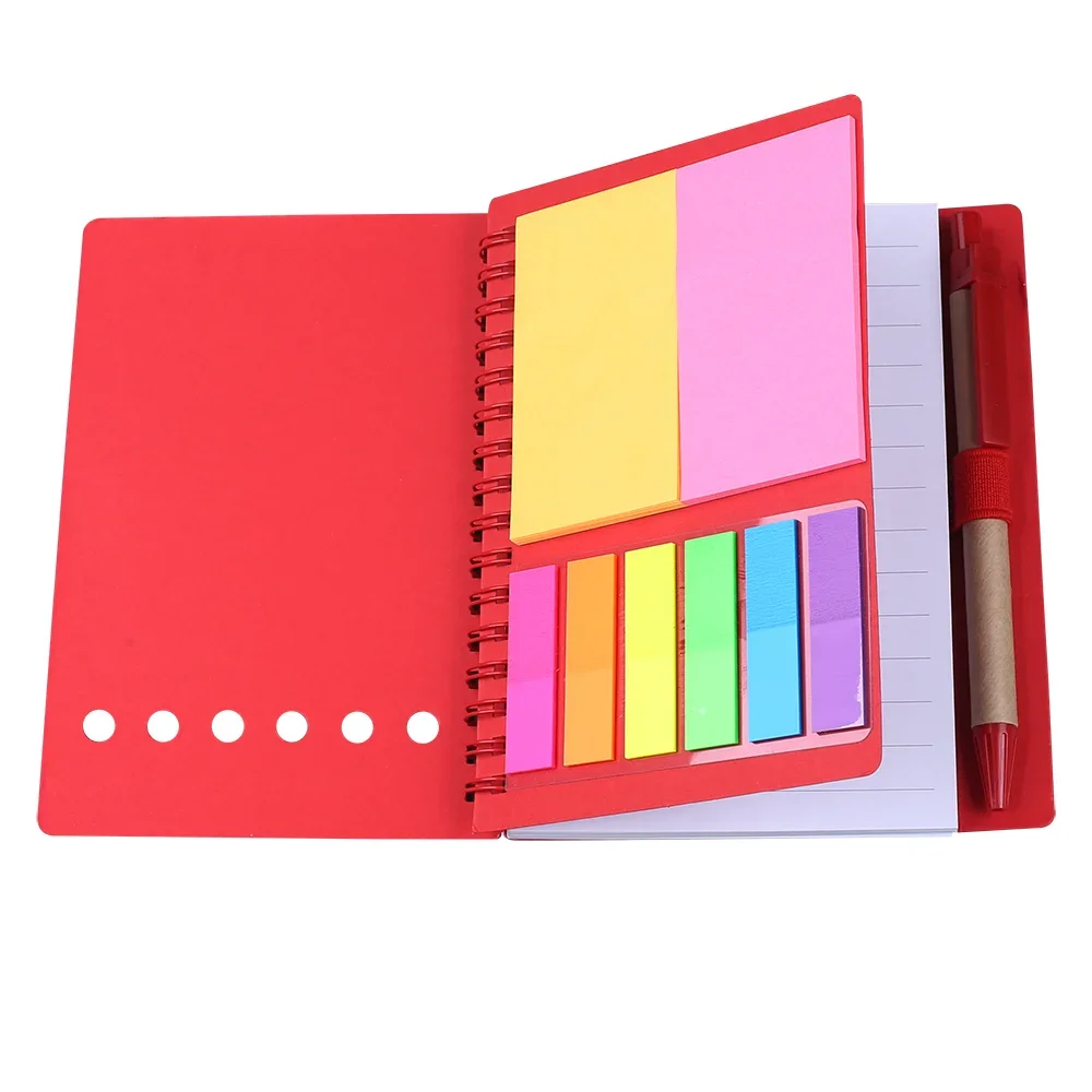 Imagem -05 - Notepad Espiral com Caneta Sticky Note Memo Pad Pequeno Pocket Book Marker Escrita Papelaria Retro Agenda Negócios Planejador