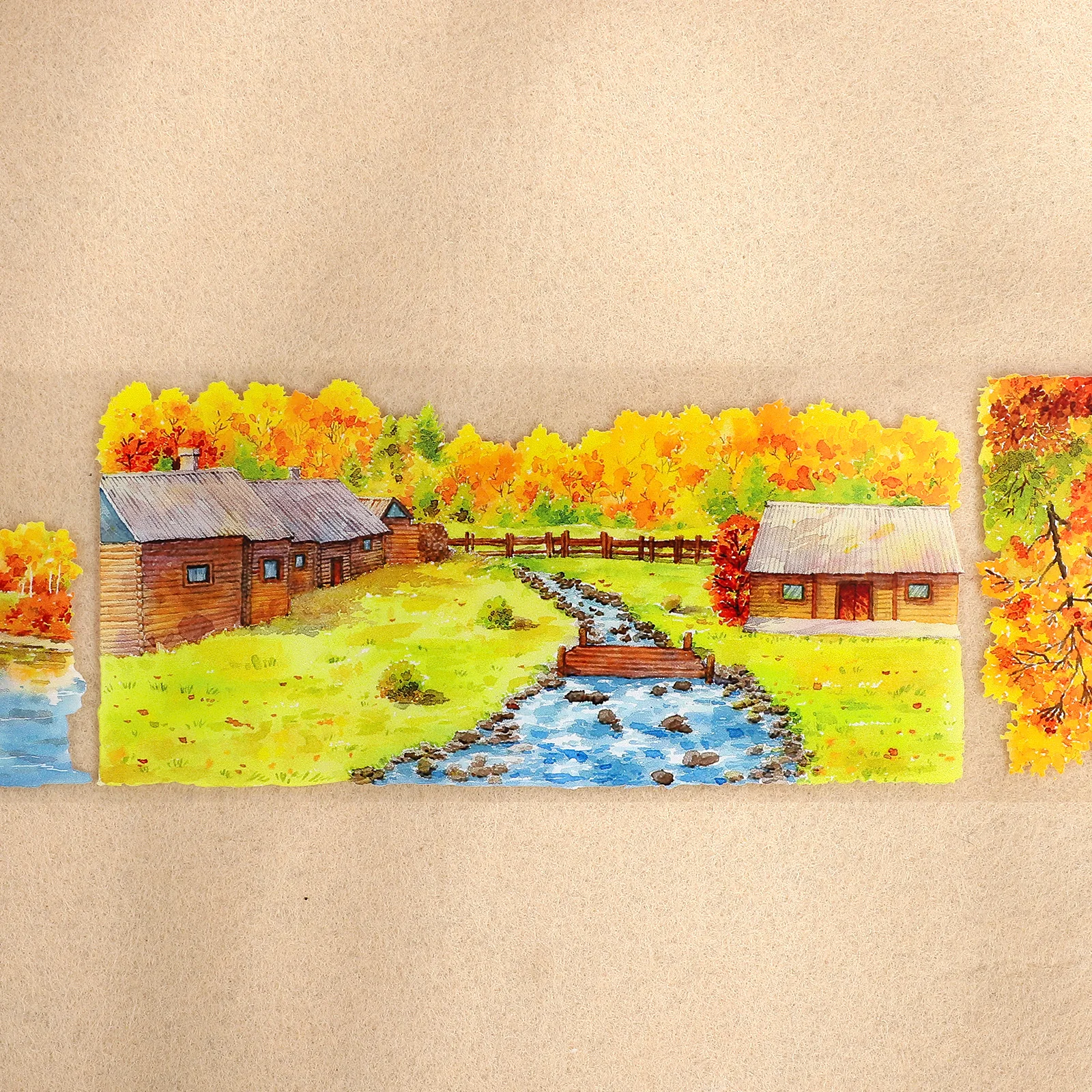 70 مللي متر * 5 متر الخريف في سلسلة ألتاي خمر حقل شجرة المشهد PET الشريط الإبداعية لتقوم بها بنفسك مجلة المواد الكولاج القرطاسية