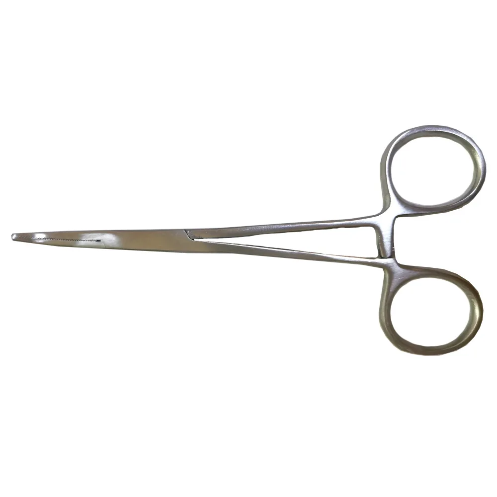 Pinzas hemostáticas de acero inoxidable, herramienta quirúrgica, abrazaderas de bloqueo hemostático, alicates de pesca con punta curva, 1 ud.