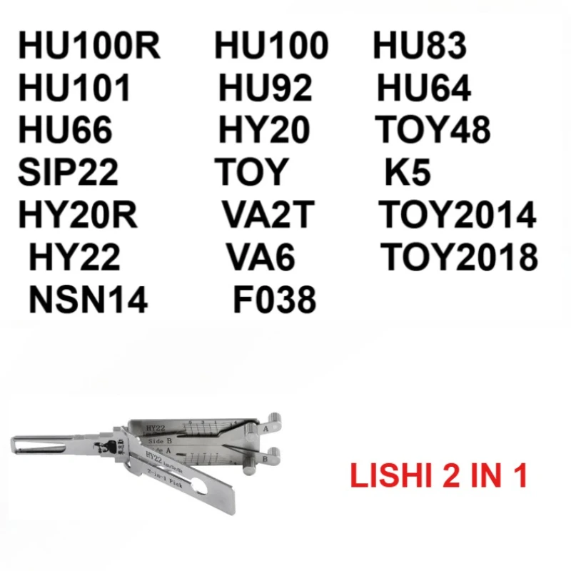 

LISHI 2 IN 1 HU64 HU66 HU92HU101 HU83 HU100 HU100R HY20R VA2T K5 HON66 TOY2 SIP22 TOY48 HU100(10) HY20 HU162T8 FOR FORD2017 2IN1