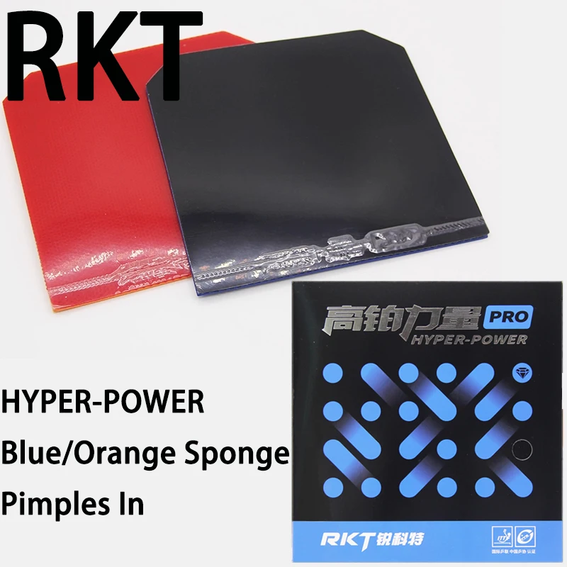 

RKT Hyper Power Table Tennis Rubber Sheet Blue/Orange Sponge Provincial PRO Pimples In Ping Pong Rubber Sticky Tennis Rubber