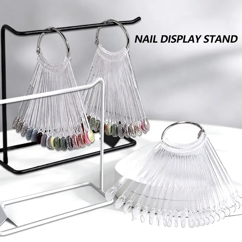 Nail Color Swatch Display Stand Nail Polish Sample Card Template Holder Manicure Practice Display Rack Nail Art Tip Showing Tool