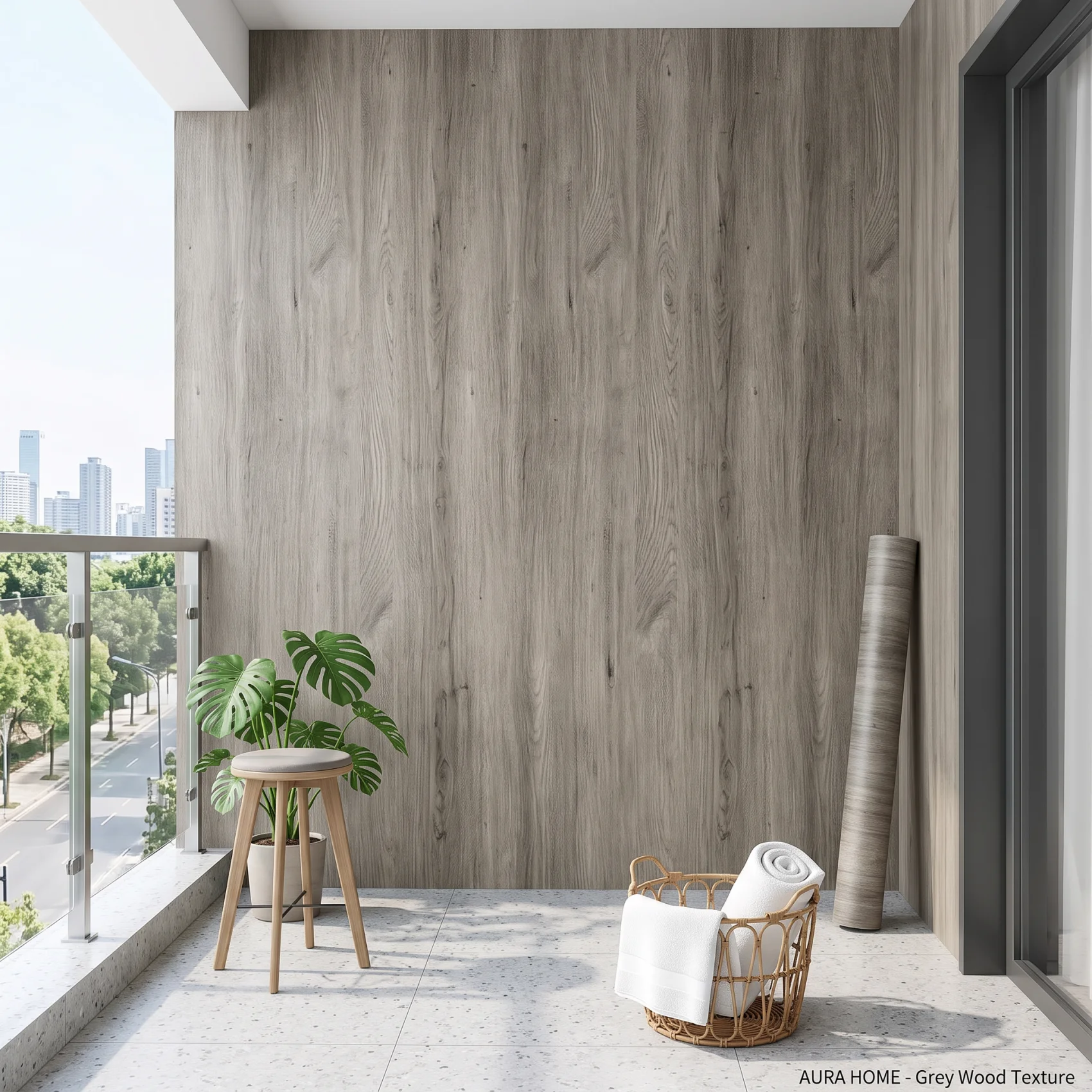 Grey Wood Grain Self‑Adhesive Contact Paper Waterproof Removable Vinyl Film for Wall Balcony Cabinet Home Furniture Decoration
