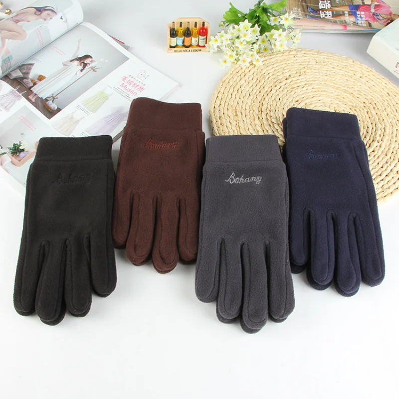 Winter Gloves Windproof Cycling Gloves Outdoor Ski Running Motorcycle Touch Screen Fleece Gloves Non-Slip Warm Full Fingers