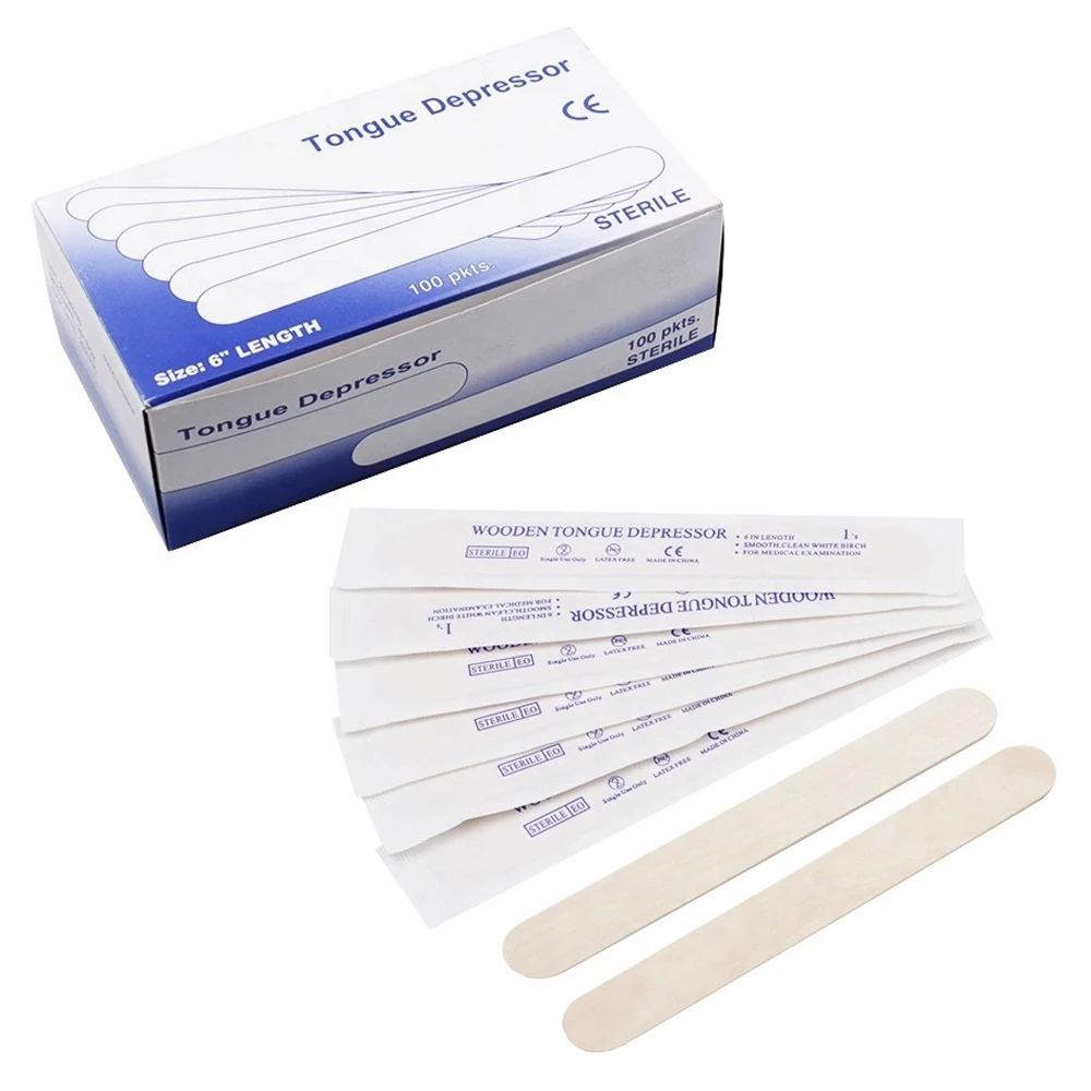100/50/5 stücke Einweg Tattoo Holz Zungenspatel Einzeln Papier Verpackung für Tattoo Waxing Stick Tattoo Zubehör – Detail 3